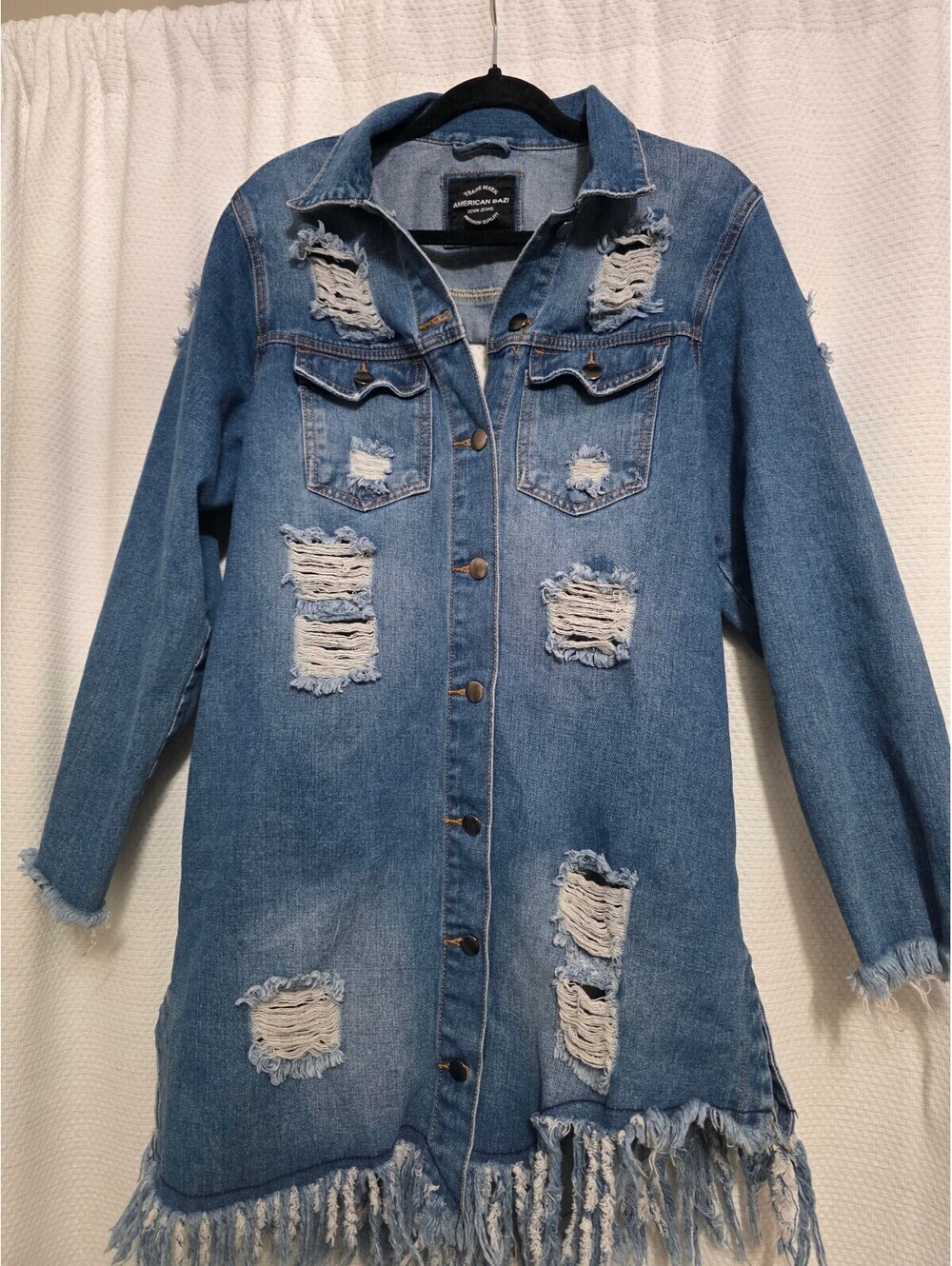 Distressed Denim Dress/Jacket size L